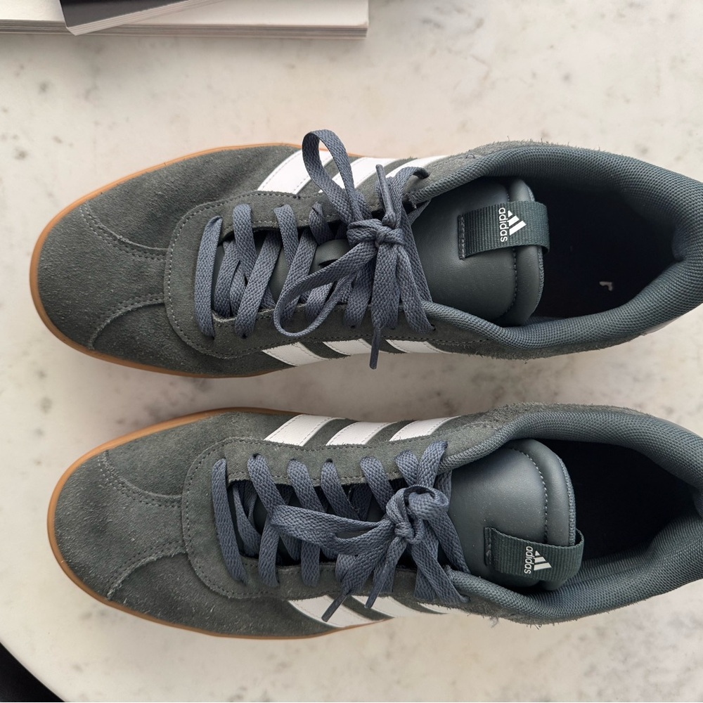 Adidas Men's Gray and White Sneakers